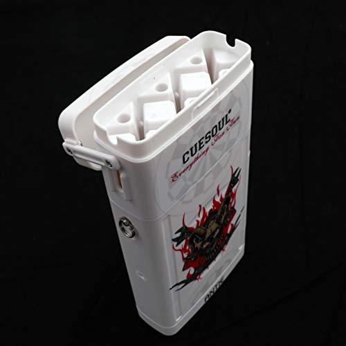 CUESOUL ANTIE Hard Dart Case, Holds 6 Steel/Soft Tip Darts & Extra Tips, Shafts & Flights, Durable Use - color: White Beast