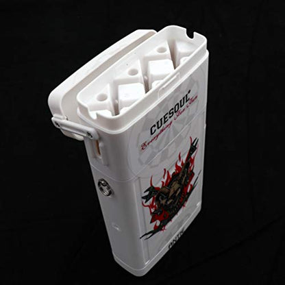CUESOUL ANTIE Hard Dart Case, Holds 6 Steel/Soft Tip Darts & Extra Tips, Shafts & Flights, Durable Use - color: White Beast