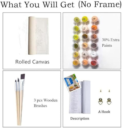 ZRIZQ Paint by Numbers Kit for Adults Beginner,Lemon Tree,16x20 - color: 16"X20"Rolled Canvas(Frameless)-Landscape 2