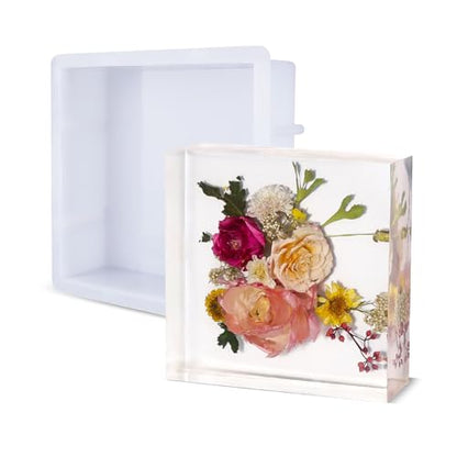 LET'S RESIN Large Silicone Square Molds for Resin, Glossy Deep Square Molds - color: White