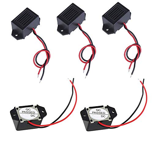 5PCS Mini Buzzers with Leads - 12V 400Hz Morse Code Mechanical Electronic Components