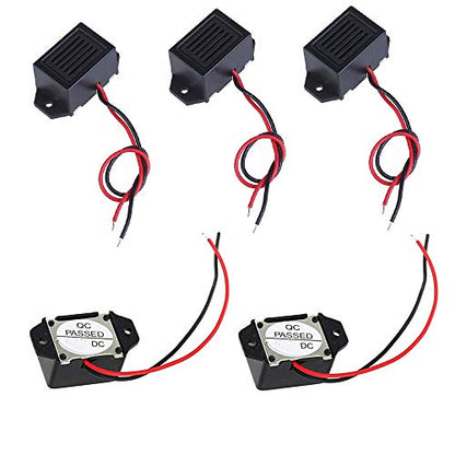 5PCS Mini Buzzers with Leads - 12V 400Hz Morse Code Mechanical Electronic Components