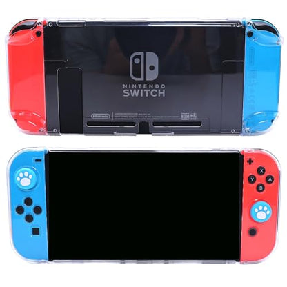 COMCOOL Clear Dockable Case for Nintendo Switch - Crystal 3 in 1 Protective Cover Shell for Nintendo Switch with Screen Protector and Thumb grips - Clear - color: Clear