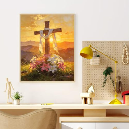 Dawnsphere Cross Paint by Numbers Kit for Adults Without Frame 16x20 in - color: OP-US15