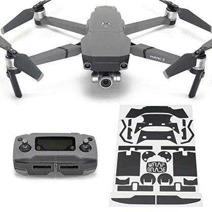 Wrapgrade Poly Skin Compatible with DJI Mavic 2 | Accent Color (Stealth Black) - color: STEALTH BLACK