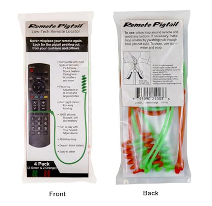 Remote Leash 4-Pack, Remote Control Tether, Adjustable 2 Green & 2 Orange - color: Green/Orange