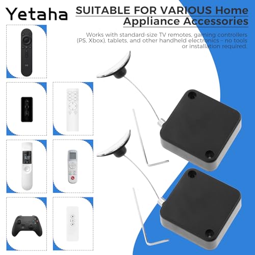 Yetaha 2 Pack 6.5FT Adjustable Retractable Remote Control Lock Tether for TV