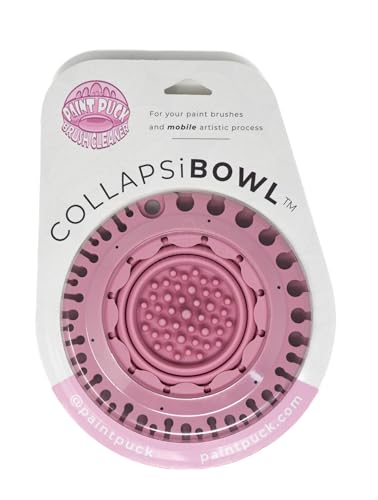Paint Puck CollapsiBowl Paint Brush Cleaner Rinse Cup, Pink - color: Pink, size: Collapsible