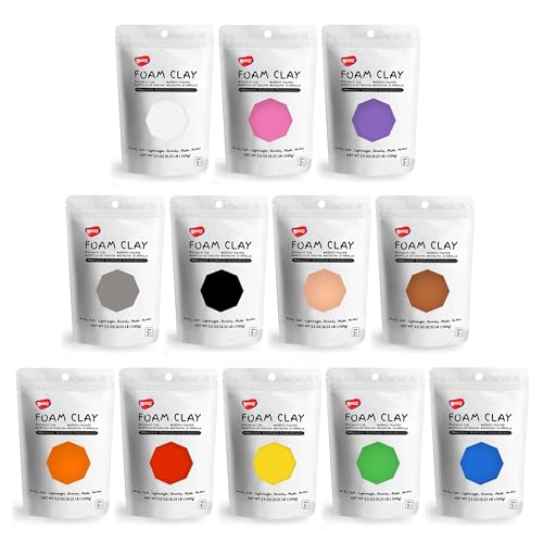 BOHS Foam Clay, 12 Colors, Air Dry Modeling Clay, 2.65 lb