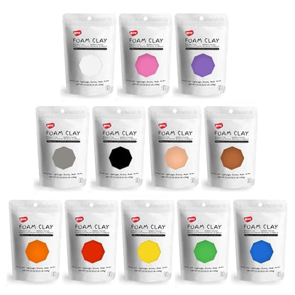 BOHS Foam Clay, 12 Colors, Air Dry Modeling Clay, 2.65 lb