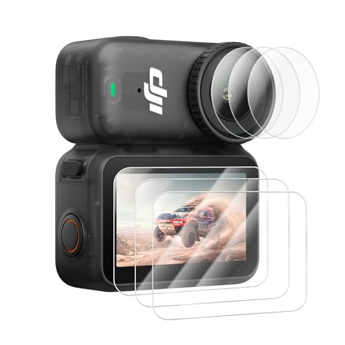 [3+3Pack]kinokoo Screen Protector for DJI Osmo Nano Camera,0.25mm 9H Tempered Glass & Soft TPU Film Set，Perfectly Compatible with Nano Screen&Lens Protector ,,Anti-Scratch, Anti-Fingerprint, Shock Resistant, Easy to Install Accessories for Osmo Nano(3 Pac