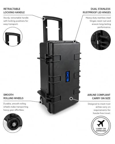 DCB Cases - Element 5573F Waterproof Hard Case with Foam Insert - IP67 Dustproof | Impact-Resistant | 22 x 14 x 10 Ext Dim | Pressure Valve | Protective Equipment Storage Case with Pick & Pluck Foam
