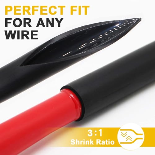 TKDMR 65 Ft 1/4" Heat Shrink Tubing - 3:1 Ratio Marine Grade Heat Shrink,Wire Cable Adhesive Lined Tube Insulation Seal Against Moisture Corrosion and Air Leakage.Black - size: 6.4mm (1/4") - 65Ft