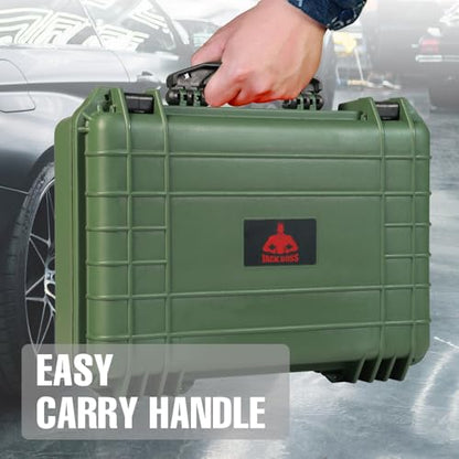 Jack Boss Waterproof Hard Camera Case with Pre-cut Foam,Green - color: GREEN