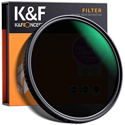 K&F Concept 37mm Variable ND Filter ND2-ND32 Camera Lens Filter (1-5 Stops) No X Cross HD Neutral Density Filter with 28 Multi-Layer Coatings Waterproof