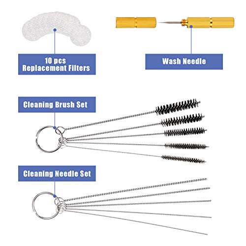 AGPTEK Airbrush Cleaning Kit - Glass Cleaning Pot, Filters, Scraper Needle, Tube Brushes