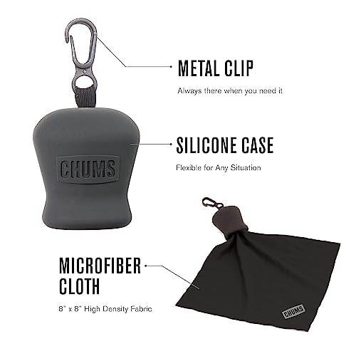 Chums Pouch Microfiber Lens Cloth - Portable Lens & Screen Cleaner Cloth Keychain (Black), Standard (30055) - color: Black, size: Pouch Standard