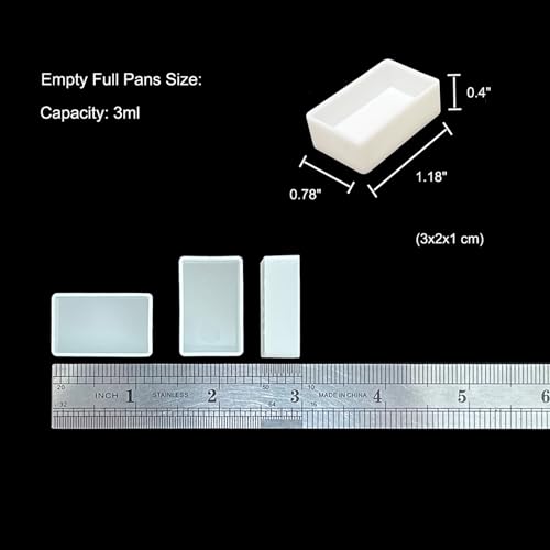 FCLUB 100PCS 3ml Empty Watercolor Full Pans, Flat Bottom Paint Pans - color: White, size: 100 Pieces 3 ml Full Pans