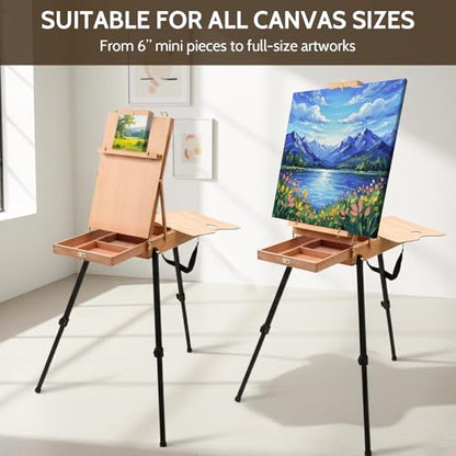 Falling in Art Light Weight French Style Field and Sketchbox Easel - style: French