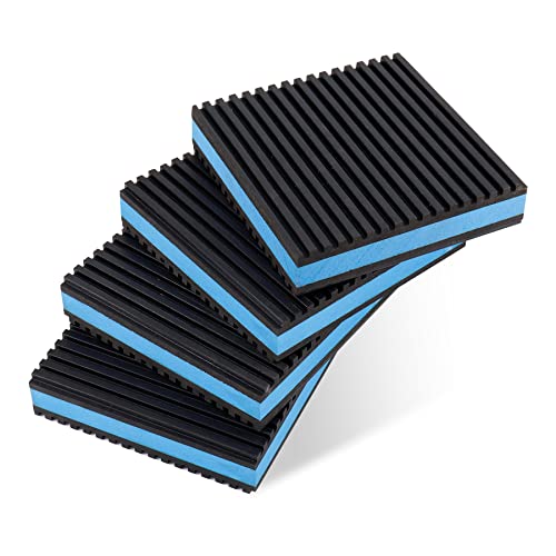 4 Pack Rubber Anti Vibration Pads,4 x 4 x 7/8 inches Heavy Duty EVA Isolation Mats for Air Conditioner,HVAC System,Compressors,Washer and Dryer - size: 4 x 4 x 7/8 inches