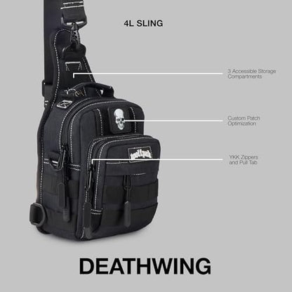 WOLFpak 4L Mini Tactical Sling Bag Crossbody - color: Deathwing