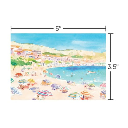 Papyrus 14-Count All-Occasion Blank Stationery Note Set, Watercolor Beach Scene - color: FSC STUDIO BL BEACH SCENE