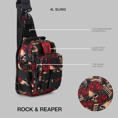WOLFpak 4L Mini Tactical Sling Bag Crossbody - color: Rock & Reaper