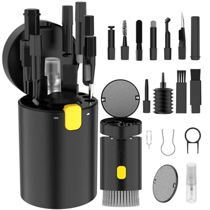 VICHYIE 20 in 1 Multifunctional Cleaner Kit for Electronic Devices (Black) - color: Black