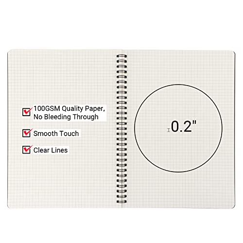 EUSOAR Graph Paper Notebook, B5 6Packs 7.3"x10.2" 120 Pages Graphing Paper Notebook Journals, Spiral Graph Grid PaperComposition Notebook for Math Science Engineering Artist Drawing-Black - size: B5, style: Graph