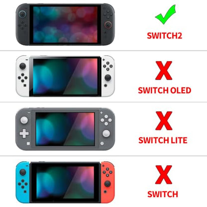 playvital for Switch 2 Beyond-Grip Protective Case, Interchangeable FPS/Omni Ergonomic Grips + Military-Grade Drop Dockable Cover + 2 Joystick Caps for Nintendo Switch 2 (Black) - color: Black