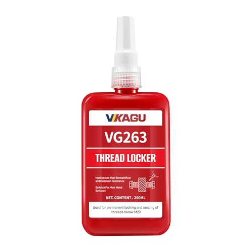 263 Red High Strength High Temp Threadlocker- 8.45Oz/250ml High Cost-Performance Ratio - Anaerobic Screw Glue Resists 230°C Heat, Oil & Chemicals - Medium Viscosity Glue - Infiltrated Threadlocker - style: $39.99/250ML