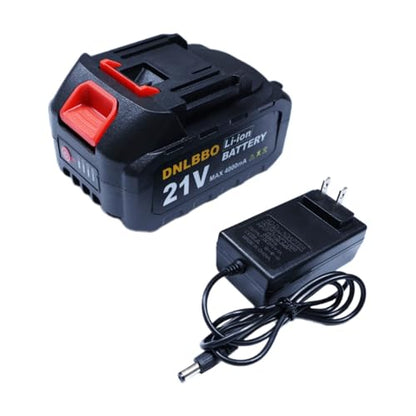 Mini Chainsaw Battery, 21v Lithium Battery - 4.0 Ah Battery with Electric Quantity Display, Include Charger Adapter, Suitable for Cordless Powe - size: 4000mAH