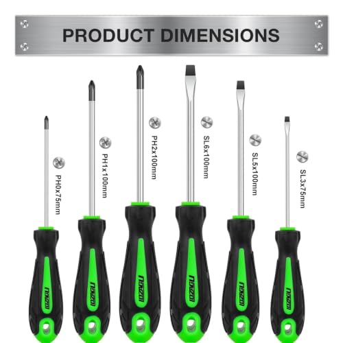 9-Piece Magnetic Tip Screwdrivers Set, 3 Phillips 3 Flat Head and 3 Torx Screw Driver Set Kit, Professional Cushion Grip Hand Tools Set
