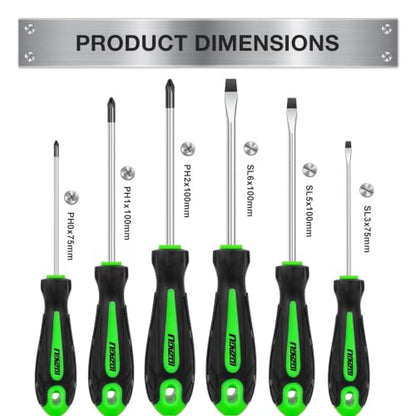 9-Piece Magnetic Tip Screwdrivers Set, 3 Phillips 3 Flat Head and 3 Torx Screw Driver Set Kit, Professional Cushion Grip Hand Tools Set