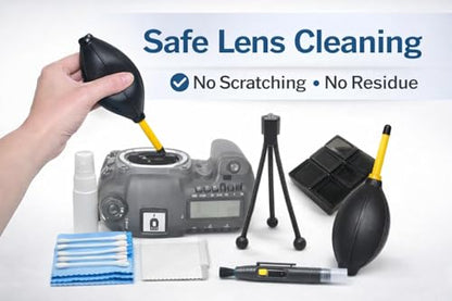 Camera Cleaning Kit for Lens – Air Blower, Cleaning Pen & Brush Set for DSLR & Mirrorless Cameras - size: Deluxe Kit