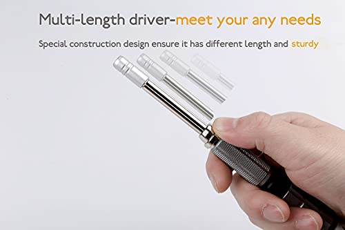 Electronics Screwdriver Set with Telescopic Aluminum Handle and 23 Alloy S2 Screwdriver Bits for Computer Smartphone Watches and other Small Tablets