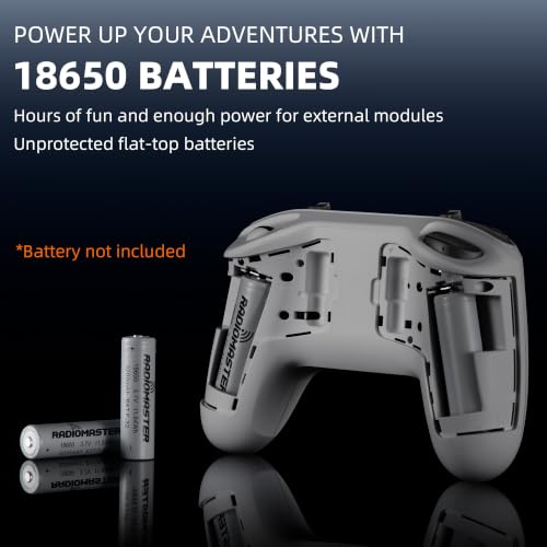 Radiomaster T8L ELRS 2.4GHz Radio Transmitter, 204g Lightweight Screenless Remote Controller with Hall-Effect Gimbals, USB-C Charging & Simulator Compatibility for FPV Drones (Grey) - color: Grey