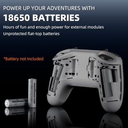 Radiomaster T8L ELRS 2.4GHz Radio Transmitter, 204g Lightweight Screenless Remote Controller with Hall-Effect Gimbals, USB-C Charging & Simulator Compatibility for FPV Drones (Grey) - color: Grey