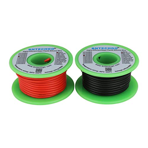 BNTECHGO 18 AWG Silicone Wire Red Black 25ft Stranded Tinned Copper Wire - size: 18 Gauge, 25ft per color