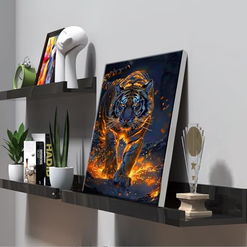 ATDMS Tiger Paint by Numbers Kit for Adults with Frame, 8x12 Inch - color: Tiger 51