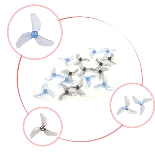 Gemfan 1207 3-Blade Propellers with 1.0mm Shaft for FPV Drone(Gray+Blue) - color: Gray+blue