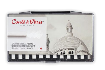 Conté à Paris 12 Count Sketching Carrés Crayons Set, White HB - style: 12 Count - White HB