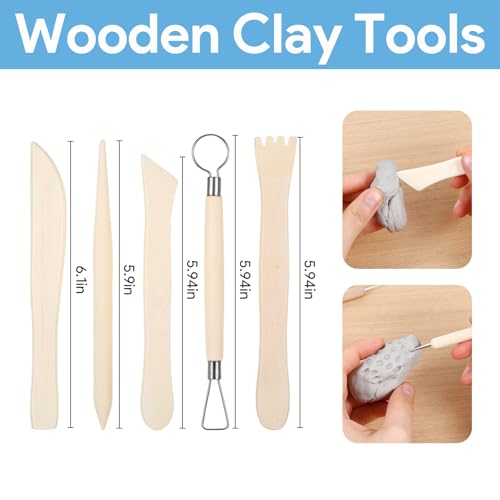 NYTGAH 42 PCS Air Dry Clay Tools, Practical Polymer Clay Sculpting Tools Kit for Adults, Pottery Clay Kit for Dotting, Carving, Drawing, Molding, Modeling, Shaping