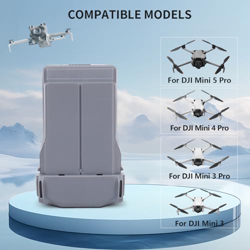 Intelligent Flight Battery Plus Compatible with DJI Mini 5 Pro, Mini 4 Pro, Mini 3 Pro, Mini 3, 5000mAh 50 Mins Max Flying Time Upgraded Drone Battery Replacement Parts