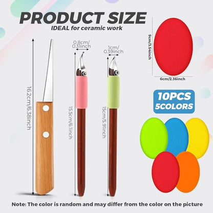 Leriton 2 Pack Clay Carving Tools Pottery Scrapers, Set 3, Multicolor - color: Multicolor, style: Set 3