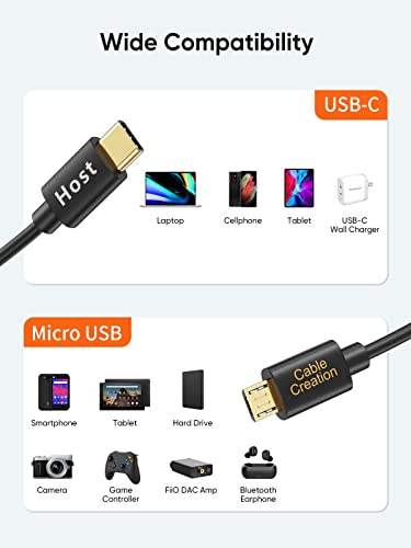 CableCreation 2-Pack Short USB C to Micro USB Cable, 480Mbps, 0.65 FT/ 0.2M - size: 0.65FT-2Pack, style: TPE