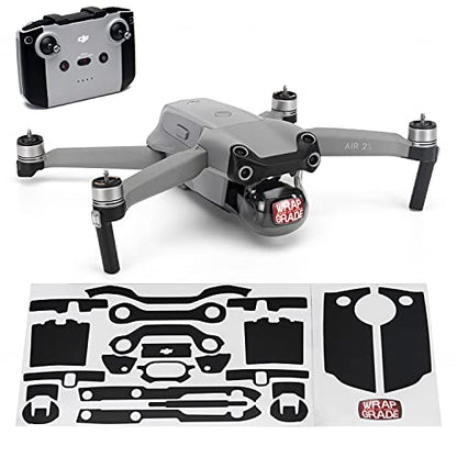 Wrapgrade Skin Compatible with DJI Air 2S | Accent Color A (Stealth Black) - color: Stealth Black