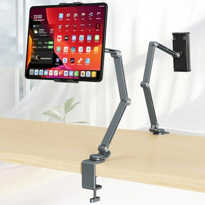 Houele Tablet Stand Holder iPad Stand for Desk Tablet Desk Mount - color: Grey