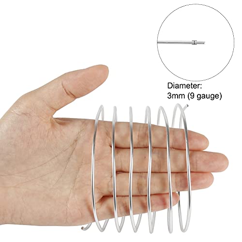 Tenn Well 9 Gauge Aluminum Craft Wire, 50 Feet 3mm Bendable Armature Wire - color: Silver, size: 9 Gauge