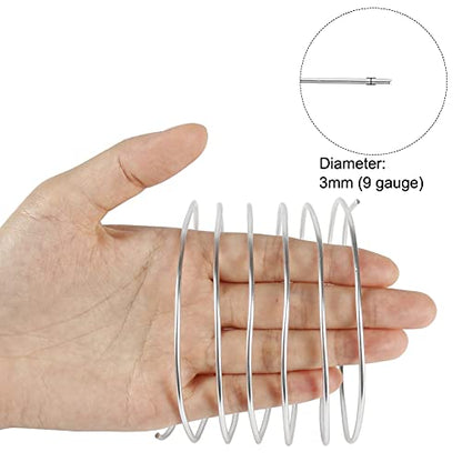 Tenn Well 9 Gauge Aluminum Craft Wire, 50 Feet 3mm Bendable Armature Wire - color: Silver, size: 9 Gauge